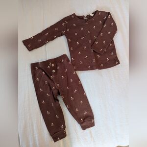 Quincy Mae Floral Pointelle Pajama Set Cozy Sleepwear